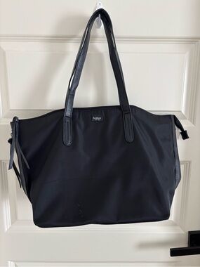 Botkier Black Nylon Shoulder Tote with Leather Trim